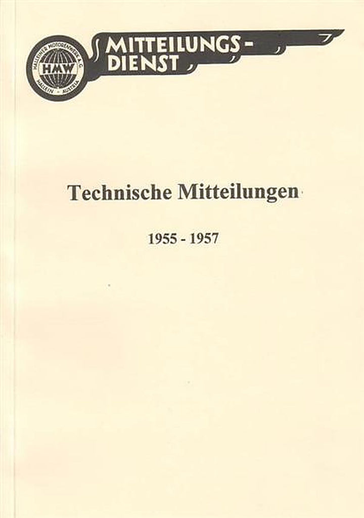 HMW Technische Mitteilungen 4/1955 - 12/1957 für Werkstätten, Buchcover