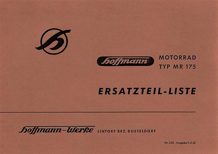 Hoffmann MR175 Ersatzteilkatalog, Buchcover