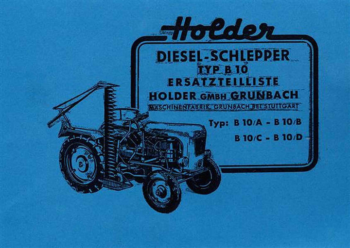 Holder B10 Ersatzteilkatalog, Buchcover