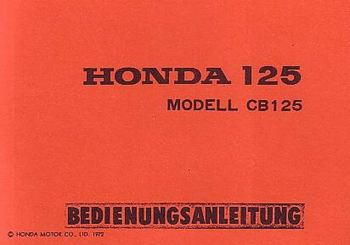 Honda CB125 Betriebsanleitung, Buchcover