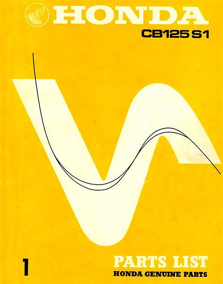 Honda CB125S1 Parts List, Buchcover