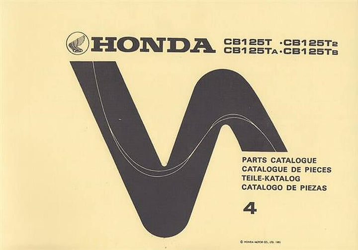 Honda CB125T Teilekatalog, Buchcover