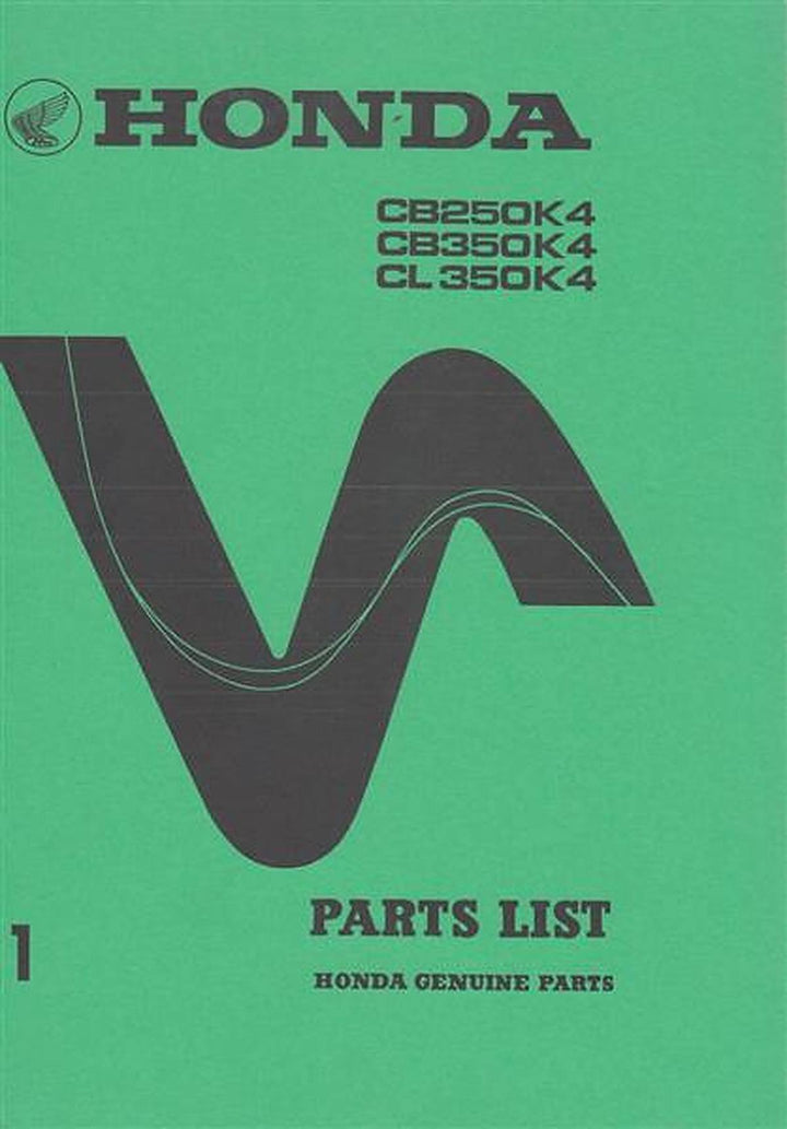 Honda CB250K4 CB350K4 CL350K4 Parts List, Buchcover