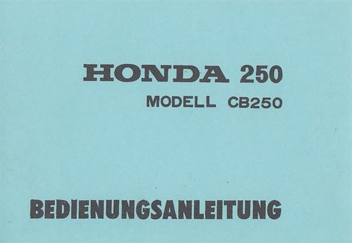 Honda CB250 Bedienungsanleitung, Buchcover