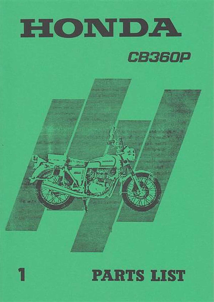 Honda CB360P Parts List, Buchcover