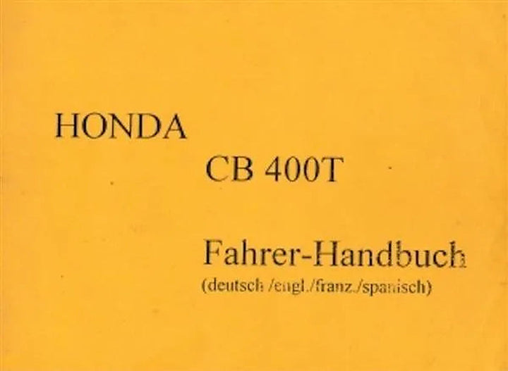 Honda CB400T Fahrerhandbuch, Buchcover