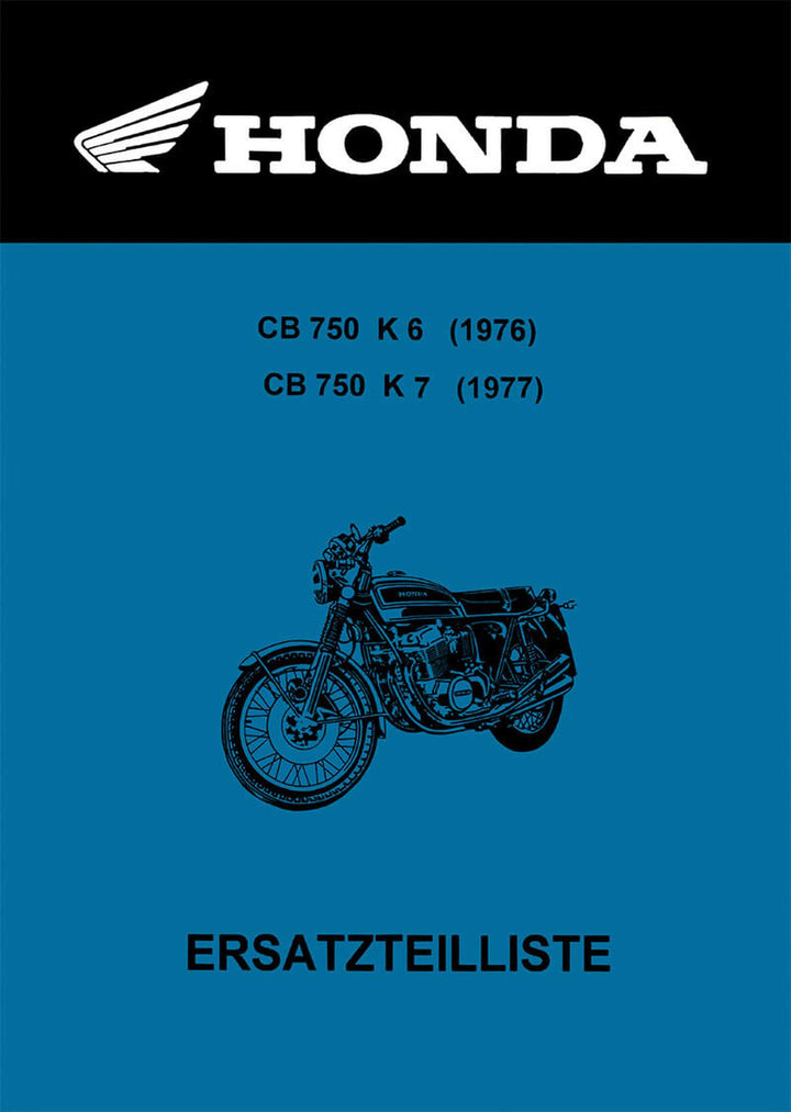 Honda CB750 K6 und CB750 K7 Ersatzteilliste, Buchcover