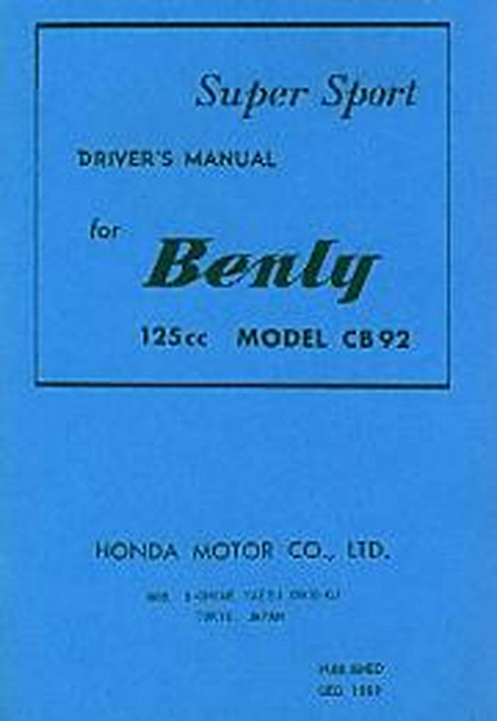 Honda CB92 Supersport Benly Owner&