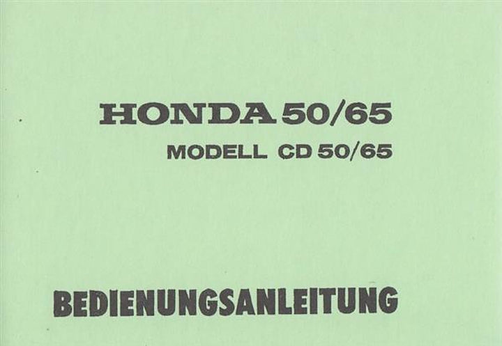 Honda CD50 CD65 Fahrerhandbuch, Buchcover