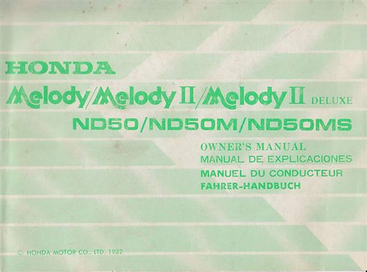 Honda ND50 ND50M ND50MS Fahrerhandbuch, Buchcover