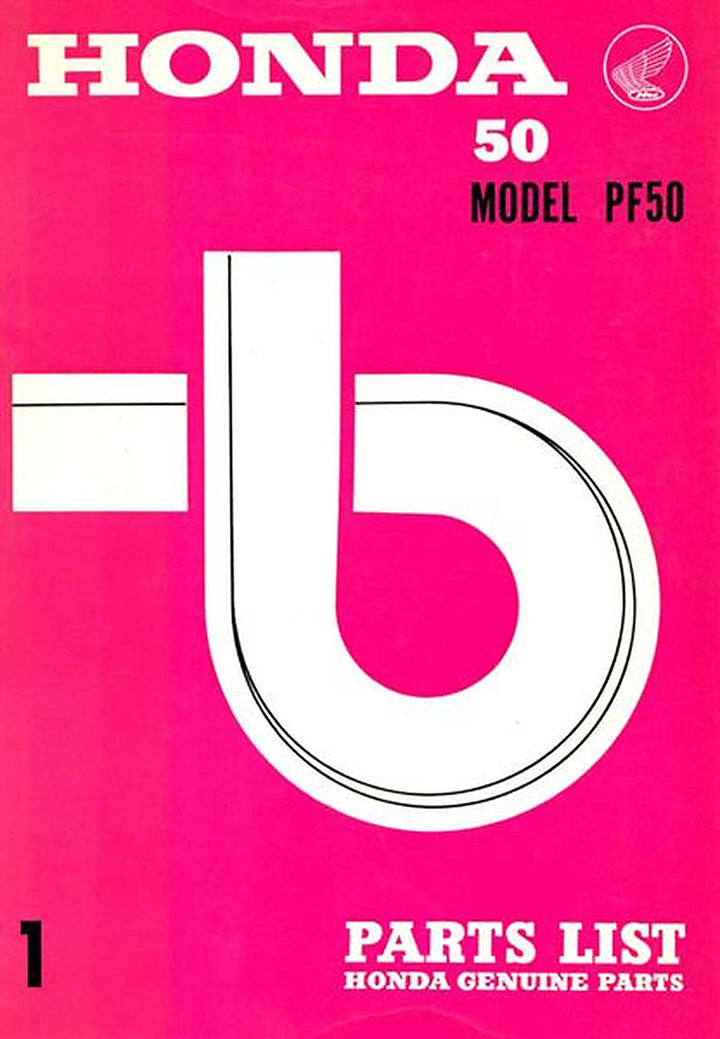 Honda PF50 Parts List, Buchcover