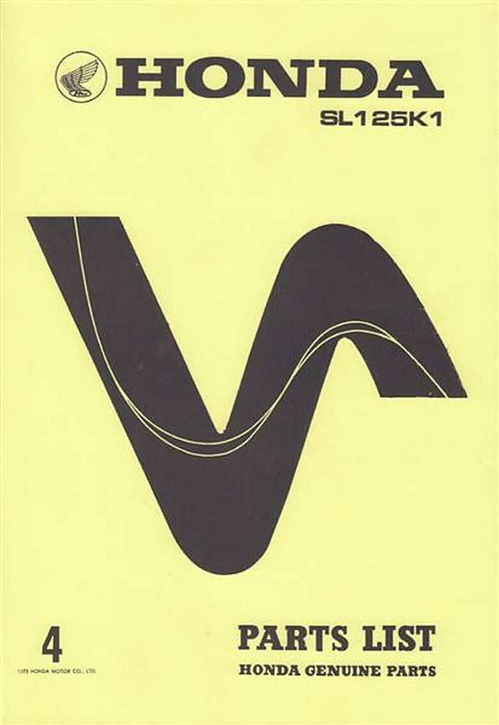 Honda SL125K1 Parts List, Buchcover