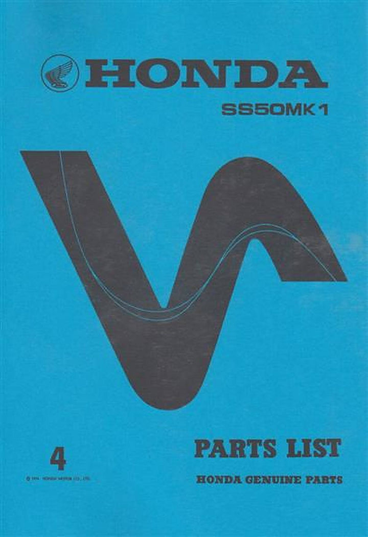 Honda SS50MK1 Parts List, Buchcover