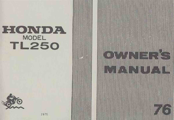 Honda TL250 Owners Manual, Buchcover