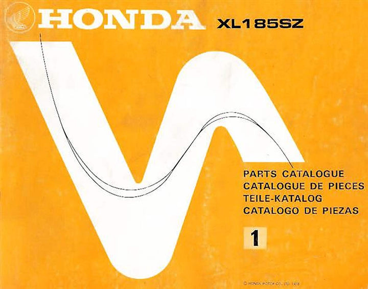 Honda XL185SZ Teilekatalog, Buchcover