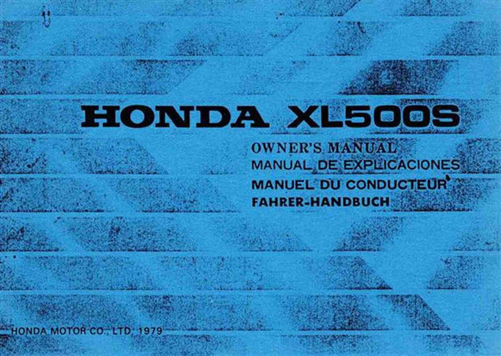 Honda XL 500 S Fahrerhandbuch, Buchcover