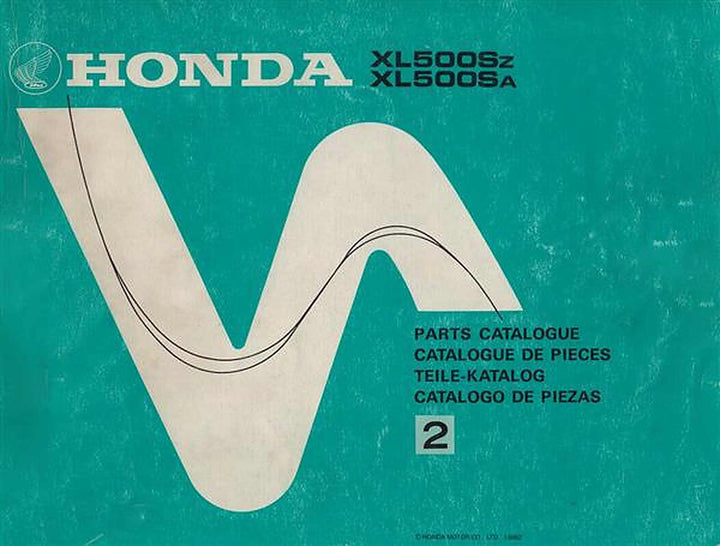 Honda XL500SZ XL500SA Teilekatalog, Buchcover