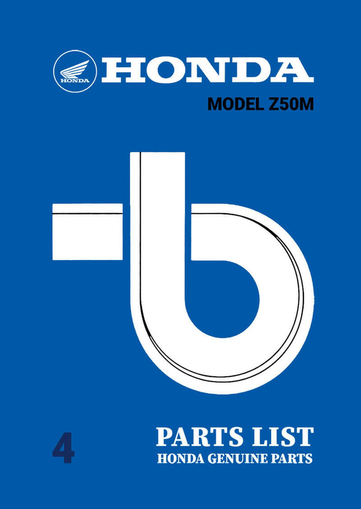 Honda Z50M Parts List, Buchcover