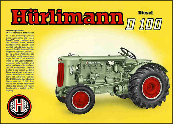 Hürlimann D100 Traktor Poster, Poster-Motiv