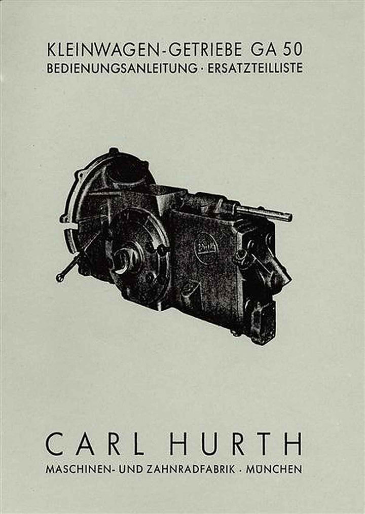 Hurth Getriebe GA50 Bedienung und Ersatzteilliste, Buchcover