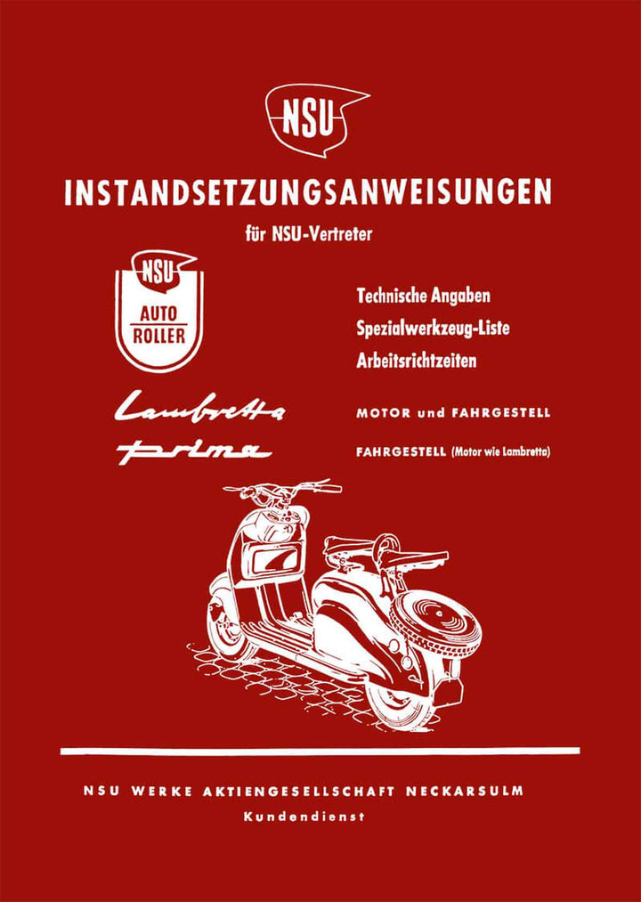 Instandsetzungsanweisungen für NSU Autoroller Lambretta, Prima, Buchcover