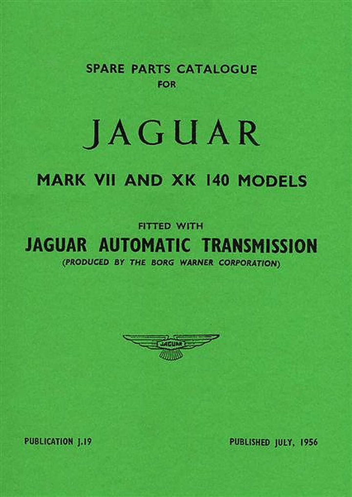 Jaguar Mark VII and XK140 Models Spare Parts Manual, Buchcover