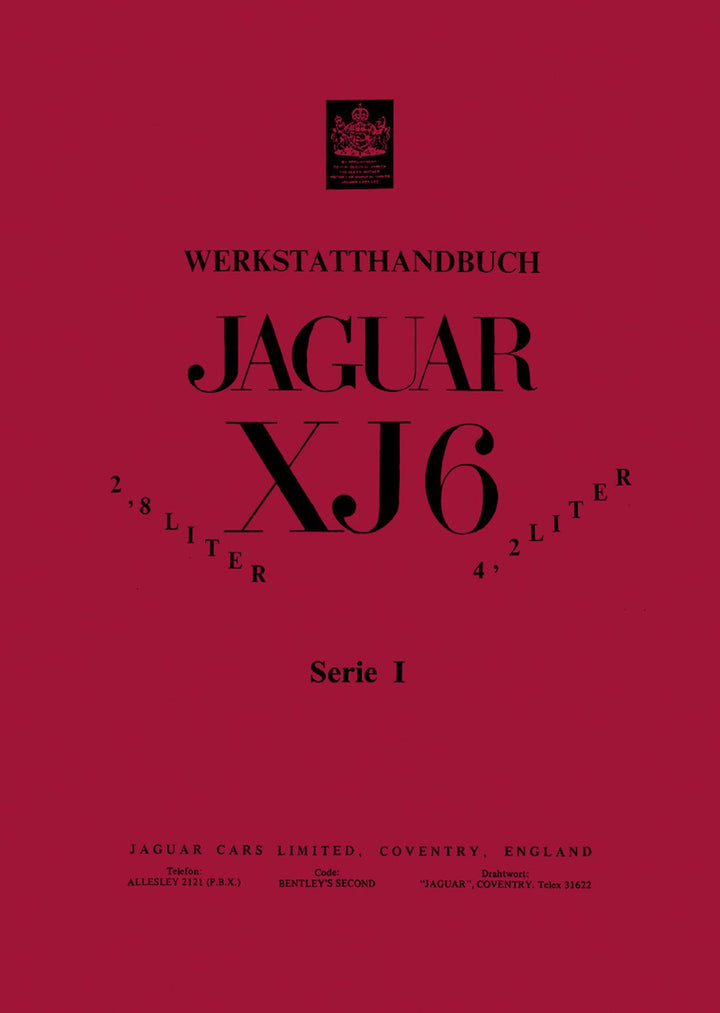 Jaguar XJ6 Serie 1 Werkstatthandbuch, Buchcover