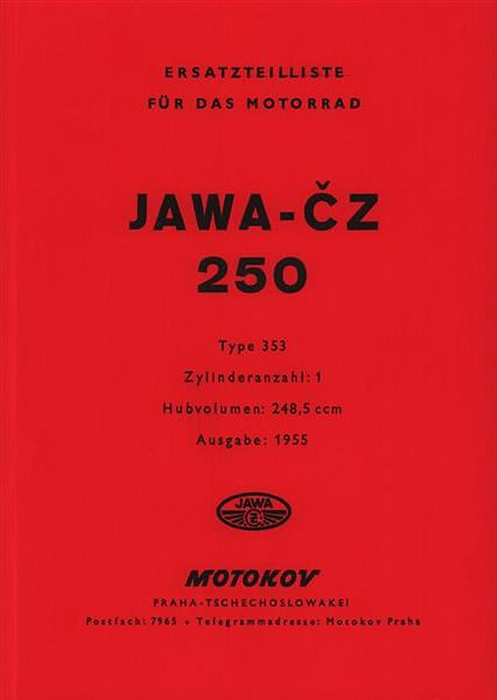 Jawa-CZ 250, Typ 353, 1Zylinder Ersatzteilkatalog, Buchcover