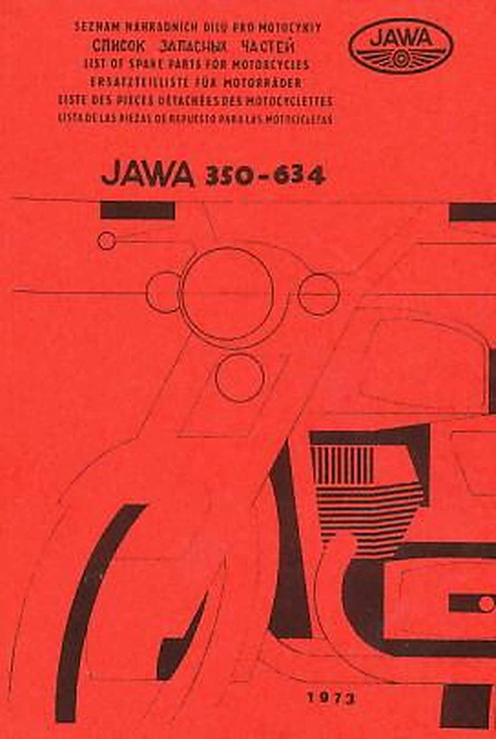 Jawa Motorrad 350 ccm, Typ 634, Ersatzteilkatalog, Buchcover