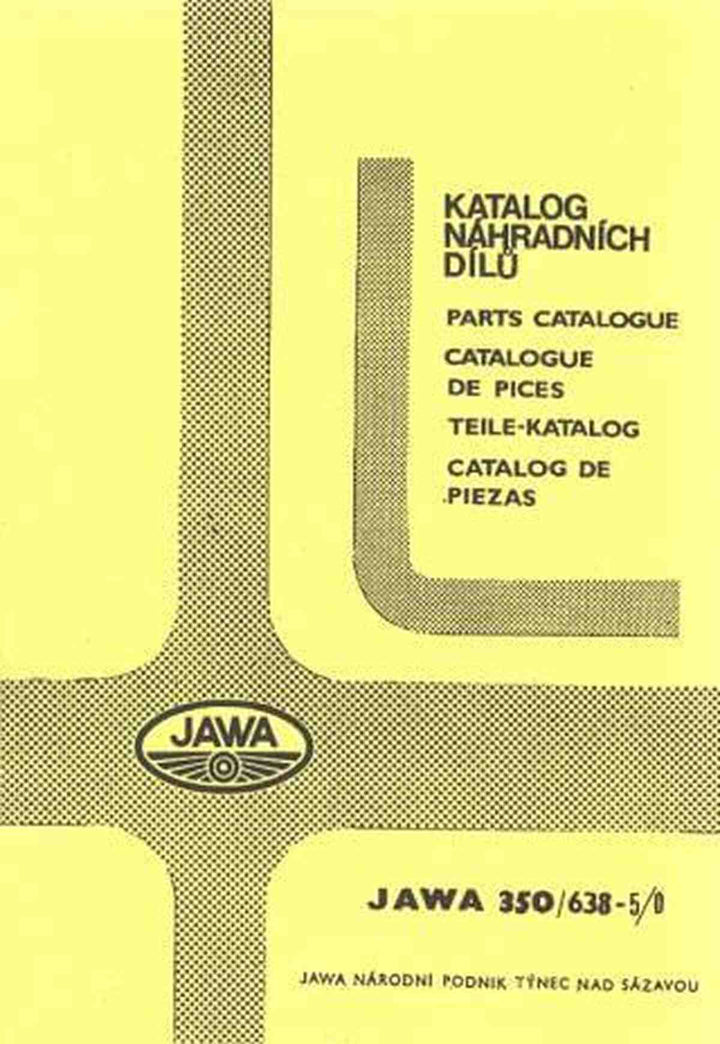 Jawa Motor 350ccm, Typ 638-5/0, Ersatzteilkatalog, Buchcover