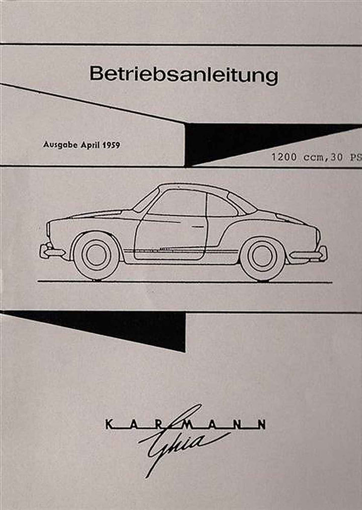 VW Karmann Ghia 1200 Typ 14 Betriebsanleitung, Buchcover