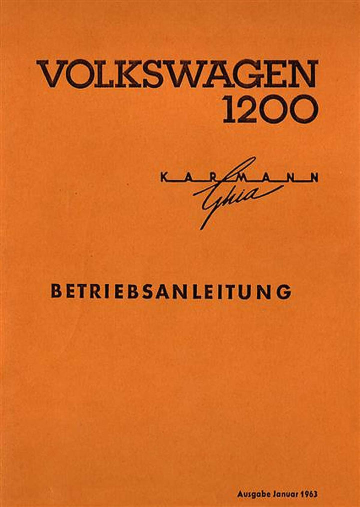 VW 1200 Karrmann Ghia Betriebsanleitung, Buchcover