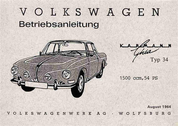 Karmann Ghia Typ 34 Betriebsanleitung, Buchcover