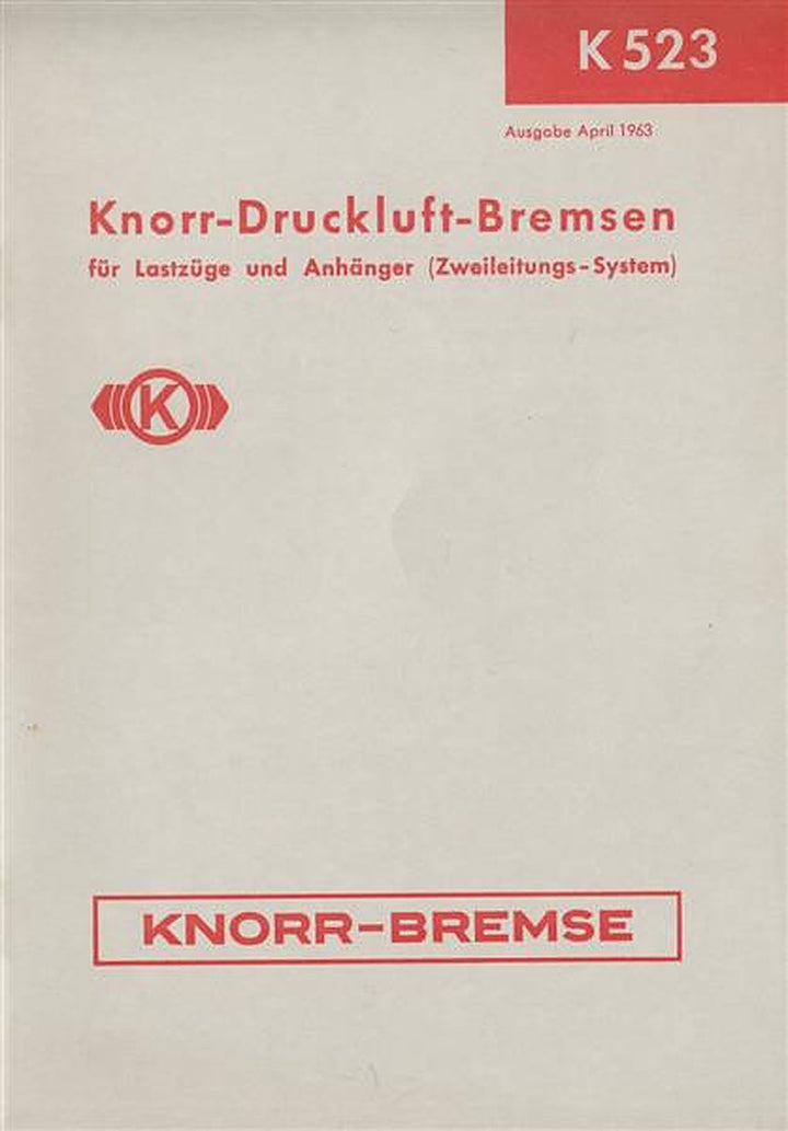 Knorr-Druckluft-Bremsen Betriebsanleitung, Buchcover