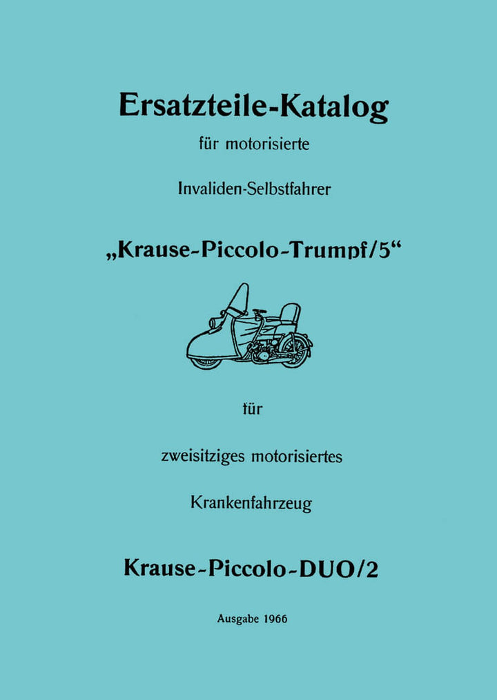 Krause Piccolo-Trumpf/5 und Piccolo-DUO/2 Ersatzteilkatalog, Buchcover