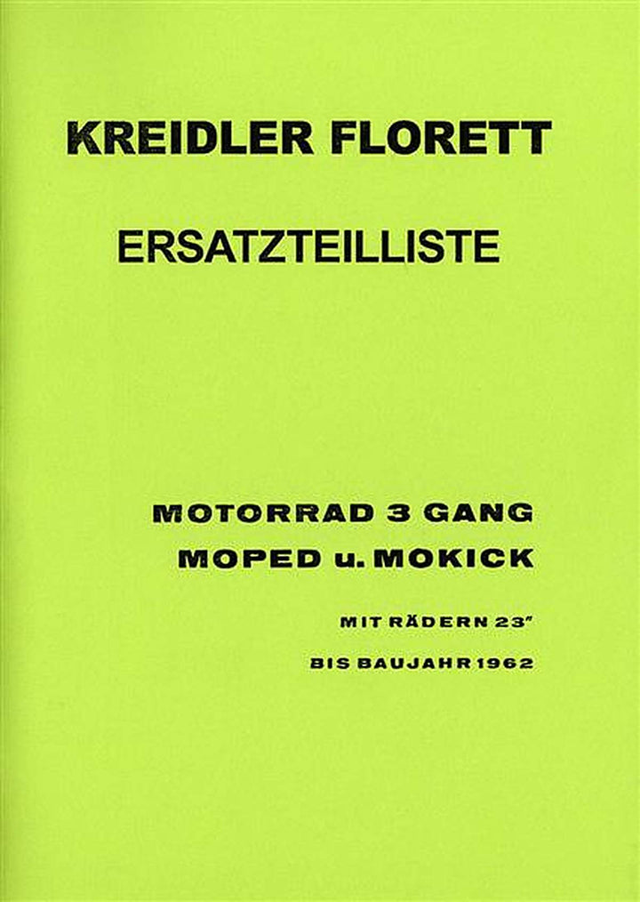 Kreidler Florett Ersatzteilkatalog, Buchcover