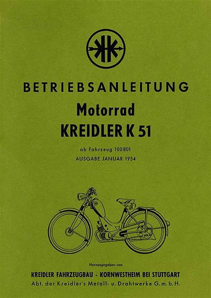 Kreidler K51 Betriebsanleitung, Buchcover