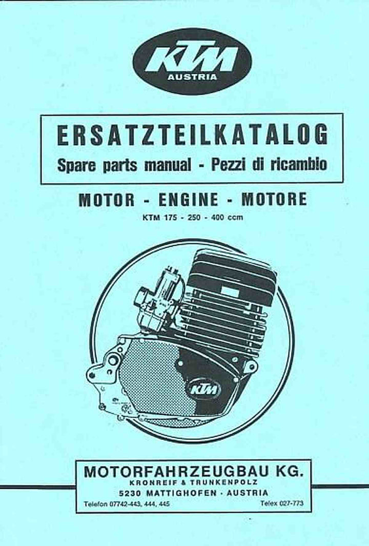KTM Motorfahrzeugbau 175, 250, 400, Ersatzteilkatalog, Buchcover