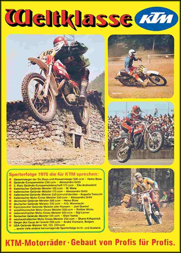 KTM Motorfahrzeugbau Moto Cross 1975 Poster, Poster-Motiv