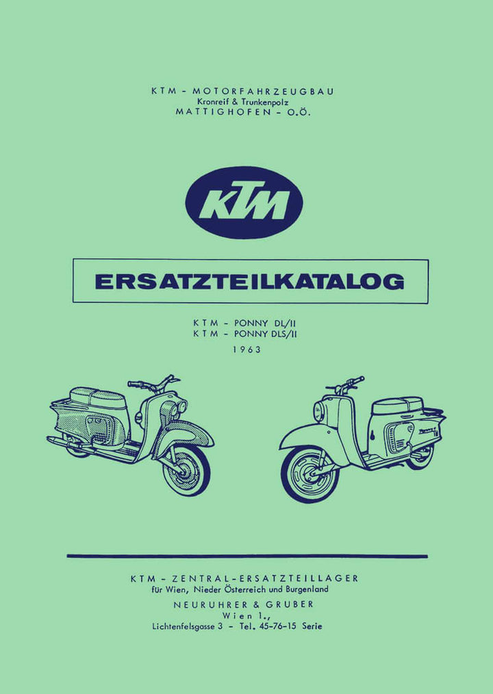KTM Motorfahrzeugbau Ponny DL/II, DLS/II, Fahrgestell Ersatzteilkatalog, Buchcover