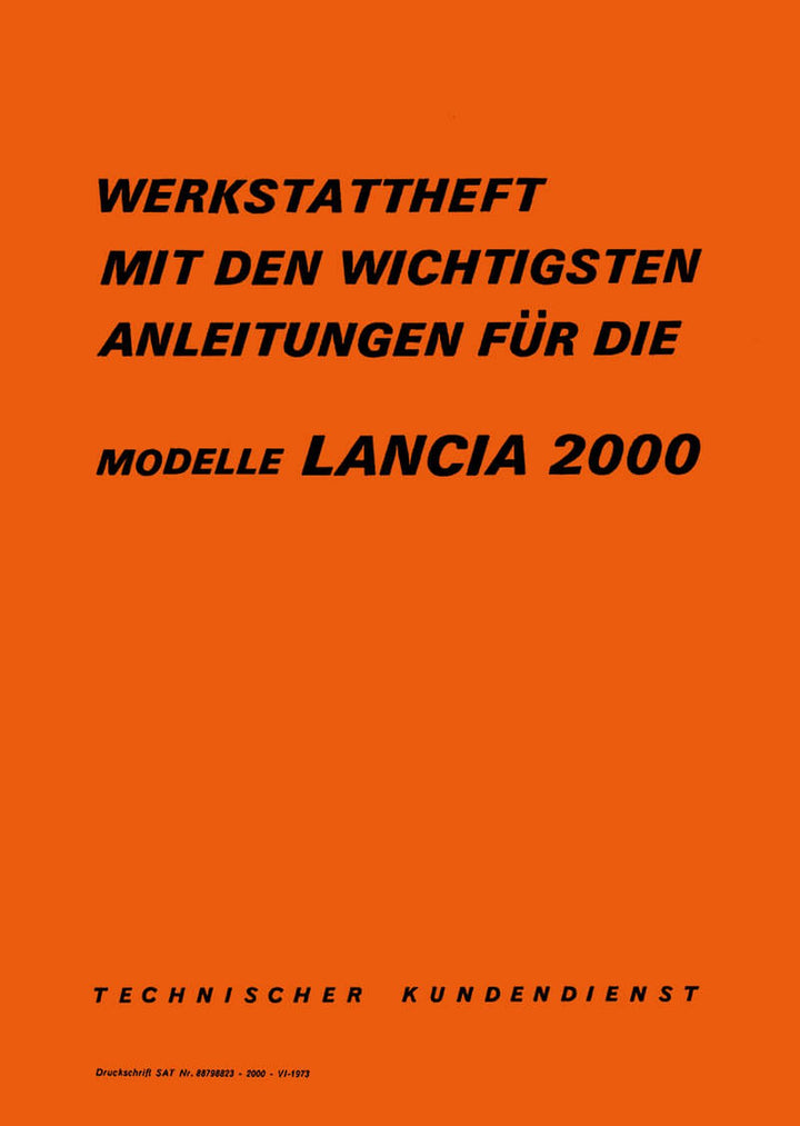 Lancia 2000 Reparaturanleitung, Buchcover