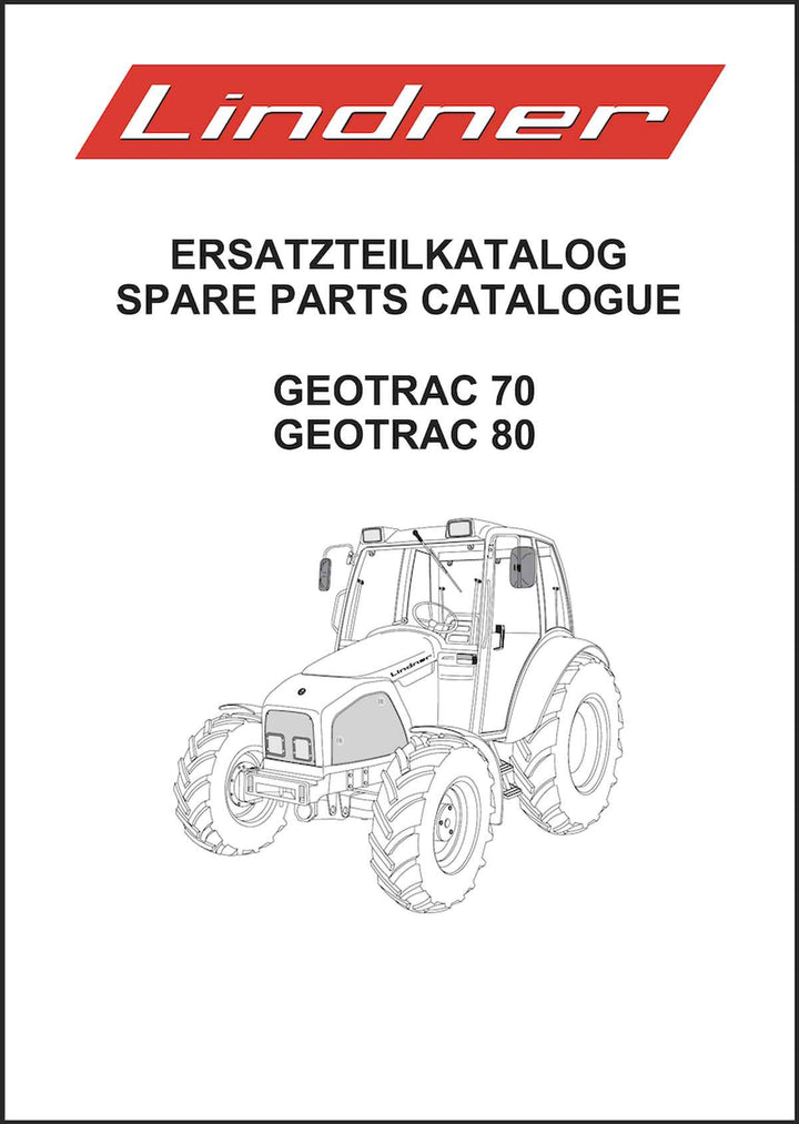Lindner Geotrac 70 Geotrac 80 Ersatzteilkatalog, Buchcover