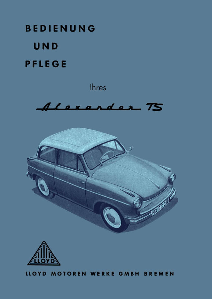 Lloyd Alexander TS Betriebsanleitung, Buchcover
