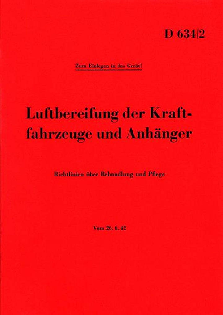Luftbereifung der Kraftfahrzeuge und Anhänger Bedienung, Buchcover