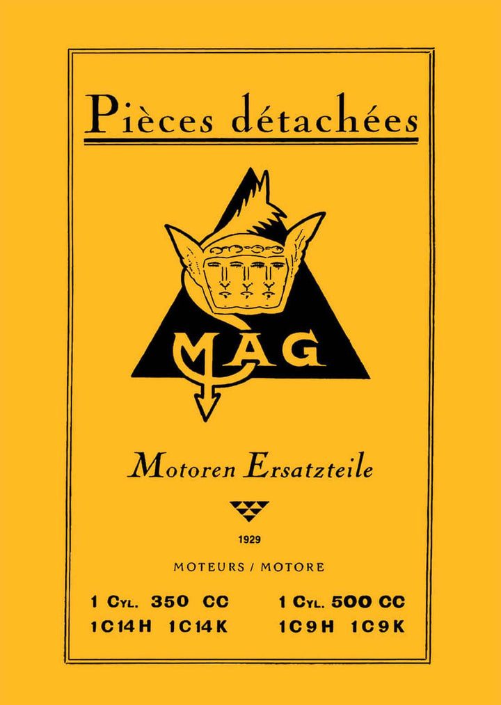 MAG Motosacoche 350 und 500 ccm Ersatzteilkatalog, Buchcover