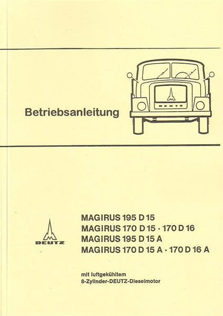 Magirus Deutz 195D15 170D15/16 195D15A/16A Betriebsanleitung, Buchcover