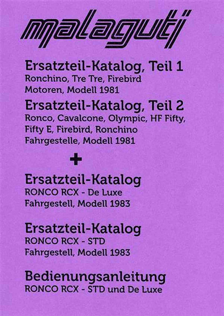 Malaguti Modelle 1981 Ersatzteil-Katalog, Buchcover
