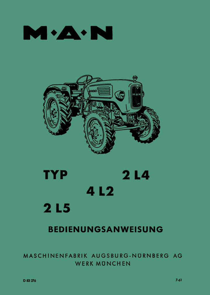 MAN Schleppertypen 2 L4/ 4 L2/ 2 L5 Betriebsanleitung, Buchcover