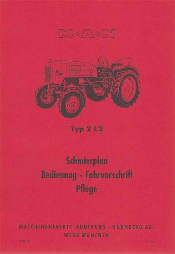 MAN Traktor Typ 2 L2, Schmierplan, Bedienung, Fahrvorschrift, Pflege, Buchcover