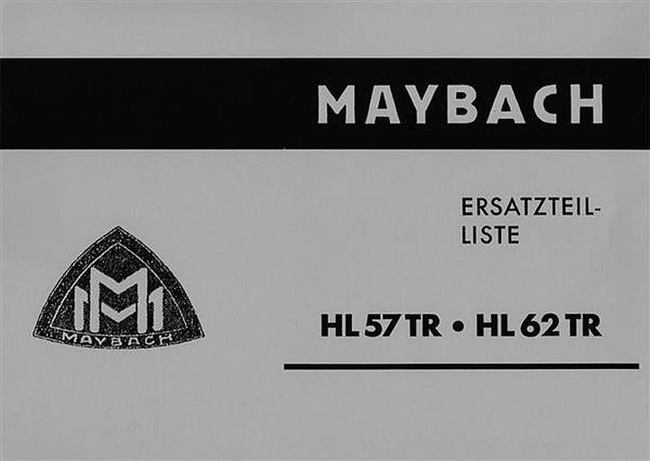 Maybach HL 57 TR / HL 62 TR Ersatzteilkatalog, Buchcover